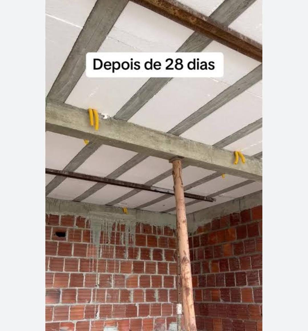 Execução de laje em fase de cura